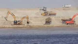 Suez Canal new the first dredging site in the northern sector Balblah [upl. by Newel211]