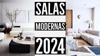 50 SALAS MODERNAS  DECORACIÓN DE INTERIORES 2024  TENDENCIAS ESTILOS Y DISEÑOS [upl. by Atikir]