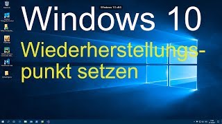 Windows 10  Wiederherstellungspunkt setzen [upl. by Anivram186]