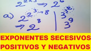 Exponentes Sucesivos Positivos Y Negativos  Teoría De Exponentes  Potencias  Algebra  cerebrito [upl. by Amathiste620]