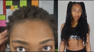 Waist length Box Braids on Very Short Hair Brittish [upl. by Folsom]