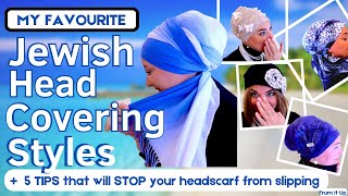 My FAVOURITE Head Covering Styles as a Jewish Woman  Best Hair Covering tips to STOP the slipping [upl. by Kcirddehs]