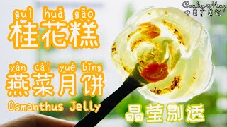 晶莹剔透的桂花糕 桂花燕菜月饼 夏天必吃 Osmanthus Jelly Recipe デザート Món tráng miệng [upl. by Eirelam465]