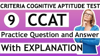 9 CCAT Practice Question and Answer  Set 9  With Explanation Teachtech [upl. by Adnoraj]