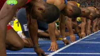 Usain Bolt 100m Final WORLD RECORD 958 Berlin 2009  Greek Audio [upl. by Aehtela]