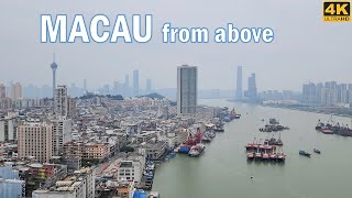 Macau and parts of Zhuhai Guangdong  China from above Sofitel Macau Hotel at Ponte 16 澳門十六浦索菲特酒店 4K [upl. by Aij]