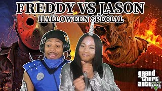 Freddy VS Jason Itsreal85 GTA 5 Skit REACTION HALLOWEEN SPECIAL [upl. by Annairt]