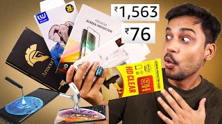 I Tested Curved Flat Flip Mobile Tempered Glass  From ₹20 to ₹1500🔥 [upl. by Marfe]