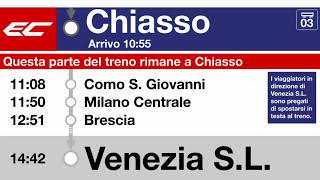 annuncio FFS » EC questo parte rimane a Chiasso dir Venezia SL 2023  SLBahnen [upl. by Anod]