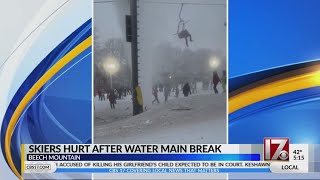 Skiers injured after water main break at Beech Mountain Ski Resort [upl. by Drofdeb]