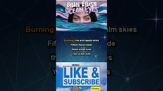 Billie Eilish Ocean Eyes Karaoke Version shorts [upl. by Yxor]