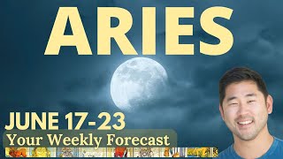 Aries  MAJOR BREAKTHROUGH EXPECT ENORMOUS CHANGE W FULL MOON 🙌💥JUNE 1723 Tarot Horoscope ♈️ [upl. by Llen565]