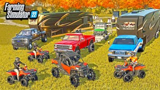 CAMPING WITH NEW TOYHAULERS amp ATV RIDING ROLEPLAY  FARMING SIMULATOR 22 [upl. by Einamrej]