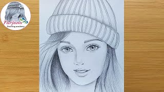 How to draw a Beautiful girl with Headphones  Pencil Sketch  Easy girl drawing  Art Tutorial [upl. by Tyrrell]