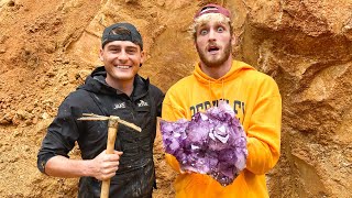 Logan Paul Finds 100000 Amethyst Crystal Unbelievable Find [upl. by Retse]