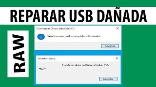 Como reparar usb dañada Sistema de archivos RAW [upl. by Duester]