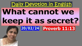 What cannot we keep it as secret Daily Devotion in English Ep483 Pr Maheswari Nixon BE MDiv [upl. by Aerdnac]