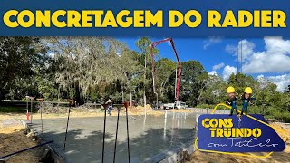 🚜Live 13 Nossa obra nos EUA Deu certo Concretagem da fundação RADIER da nossa casa no lago [upl. by Nylloc442]