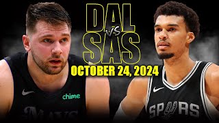 Dallas Mavericks vs San Antonio Spurs Full Game Highlights  October 24 2024  202425 NBA Season [upl. by Yemarej355]