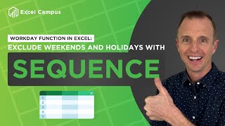 Workday Function in Excel Exclude Weekends and Holidays with SEQUENCE [upl. by Amitaf]