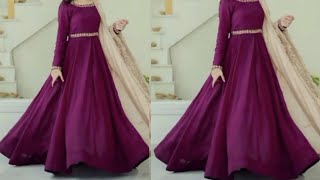 gown stitching long frock cutting stitching anarkali suit cuttingumbrella gown ki cutting stitch [upl. by Haelem769]