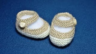 How to Knit Basic Mary Jane Baby Booties Part 1 Less Seaming and Knit in the round [upl. by Eph747]