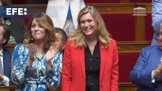 Reelección de la macronista Yaël BraunPivet como presidenta de la Asamblea Nacional francesa [upl. by Itin]