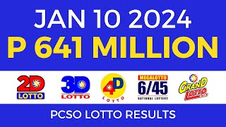 Lotto Result January 10 2024 9pm PCSO [upl. by Savart216]