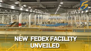 FedEx unveils new package sorting center [upl. by Hamlin295]