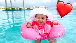 BABY KYLAH LOVED SWIMMING IN ST MAARTEN SO CUTE [upl. by Hebel]