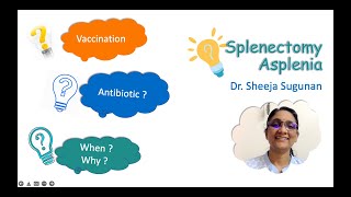 Post splenectomy  Asplenia  Immunisation and infection prevention by Dr Sheeja Sugunan [upl. by Ninnette83]