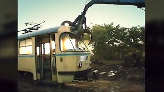 Good bye Tatra  Brutale Verschrottung der DDR Tram T4D [upl. by Aicitel]