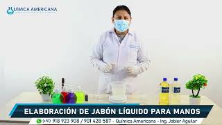 Elaboración de JABÓN LÍQUIDO DE MANOS con PH neutro  Química Americana [upl. by Horton]