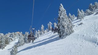 Scenic chair lift ride to Top of the Notch Restaurant in Mt Baldy [upl. by Asirral]