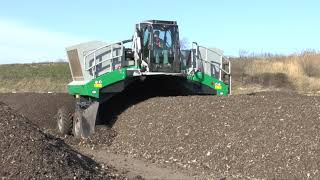 Komptech Topturn X55 Compost Windrow Turner  MSW Fines Processing [upl. by Gothard]