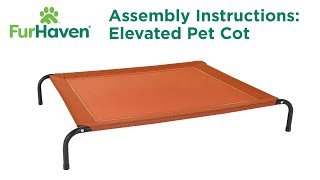 FurHaven Pet Products Elevated Cot Pet Bed Instructional Video [upl. by Kayley]