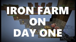 Minecraft Elegance Iron Farm on Day 1 of Survival Java 116 [upl. by Dnamra]