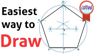 How to draw a Pentagon  Easiest way to draw a pentagon [upl. by Siramad]