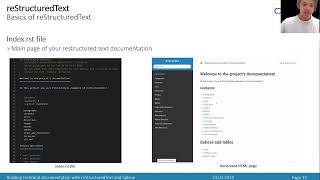 Webinar Documentation as Code with reStructuredText and Sphinx [upl. by Farny]