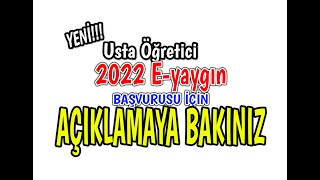 E yaygın Usta öğretici başvuruları nasıl yapılır2022 örnek başvuru için açıklamaya bakınız [upl. by Derf]