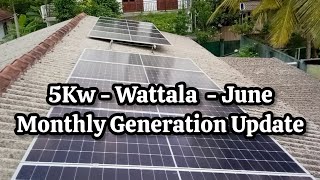 5Kw Solar Power System at Wattala Monthly Generation Update  2024 June [upl. by Adnarram]