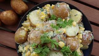 Kartoffelsalat med majs og mormordressing [upl. by Korey]