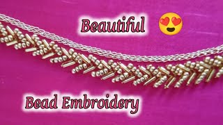 Beadwork Designer BlouseBead EmbroideryMathusEmbroideryCrafts [upl. by Toh649]