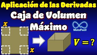 10 Obtener el Volumen Máximo de la caja Máximos y mínimos aplicación de las derivadas [upl. by Alfons]