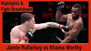 UFC260  Jamie Mullarkey vs Khama Worthy  Full Highlights and Fight Breakdown  UFC Lightweight [upl. by Akimet451]