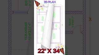 22 X 34 2D Plan Idea trending shortfeed [upl. by Sesom]