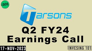 Tarsons Products Limited Q2 FY24 Earnings Call  Tarsons Products Limited Concall  2024 Q2 Results [upl. by Plantagenet]