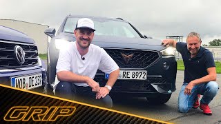 Duell der kompakten SUVs Cupra Formentor VZ vs VW TRoc R  GRIP [upl. by Arbmat]