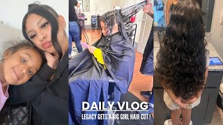 DAILY VLOG LEGACY GETS HER BIG GIRL HAIR CUT TRANSFORMATION   CUTE REACTION 😍 [upl. by Lea]