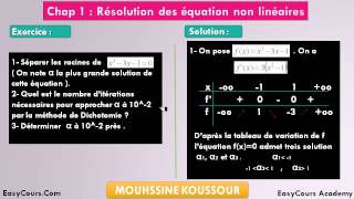 8  Exercice 4 partie 1  Méthode de Dichotomie  Analyse Numérique Smp [upl. by Enomys]